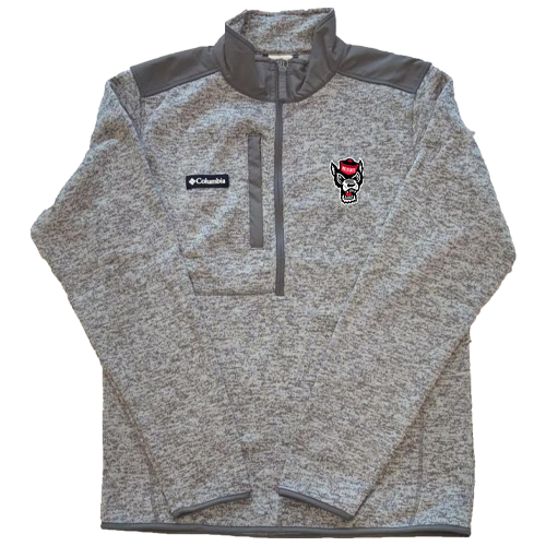 NC State Wolfpack Columbia City Grey Sweater Weather Half Zip Fleece Jacket