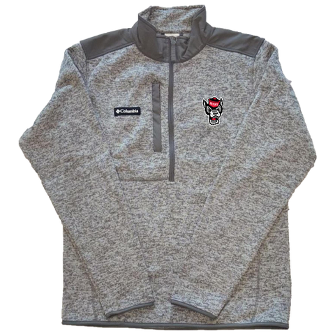 NC State Wolfpack Columbia City Grey Sweater Weather Half Zip Fleece Jacket