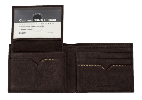 NC State Wolfpack Brown Contrast Stitch Wolfhead Bifold Wallet