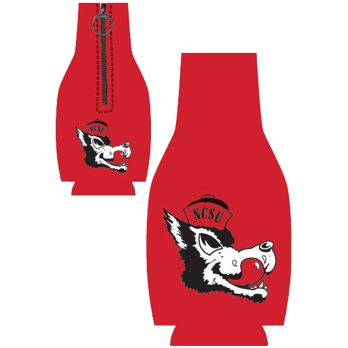 NC State Wolfpack Red Slobbering Wolf Bottle Koozie