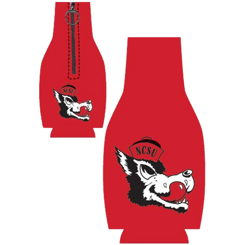 NC State Wolfpack Red Slobbering Wolf Bottle Koozie