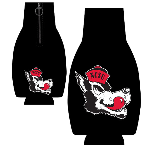 NC State Wolfpack Black Slobbering Wolf Bottle Koozie