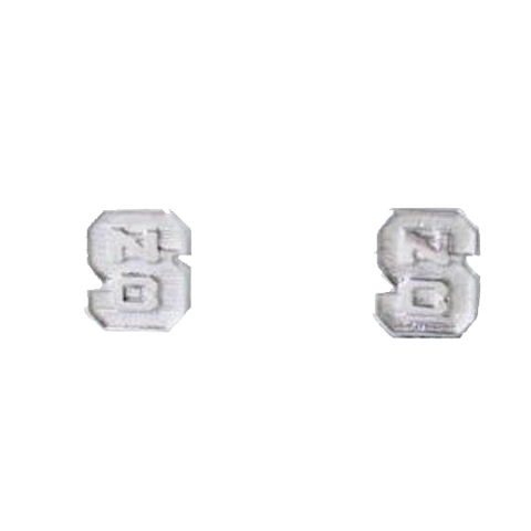 NC State Wolfpack Sterling Silver Block S Post Earrings