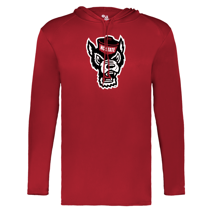 NC State Wolfpack Red Performance Hooded Long Sleeve Shirt
