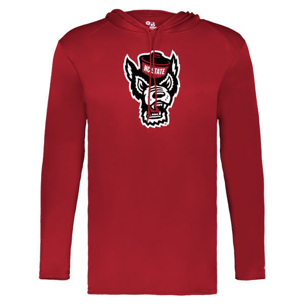 NC State Wolfpack Red Performance Hooded Long Sleeve Shirt