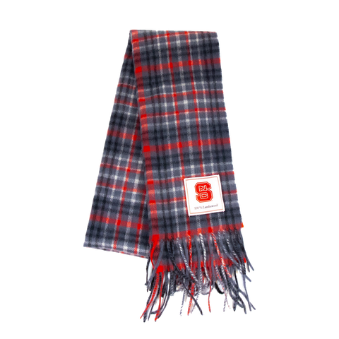 NC State Wolfpack Lambswool Tartan Plaid Scarf