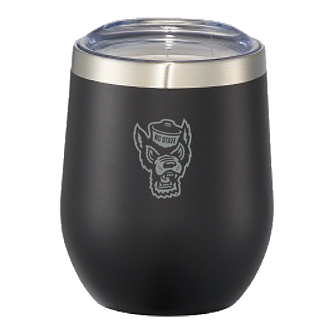 NC State Wolfpack Wolfhead 12oz. Black Powder Coated Vacuum Insulated Stainless Tumbler