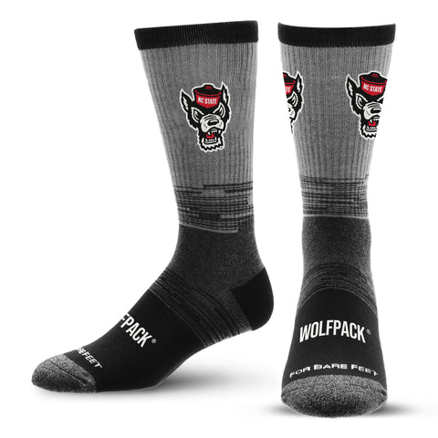 NC State Wolfpack Grey and Black Wolfhead Team Tonal Socks