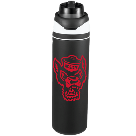 NC State Wolfpack 28oz Red Wolfhead Flip Top Stainless Steel Bottle