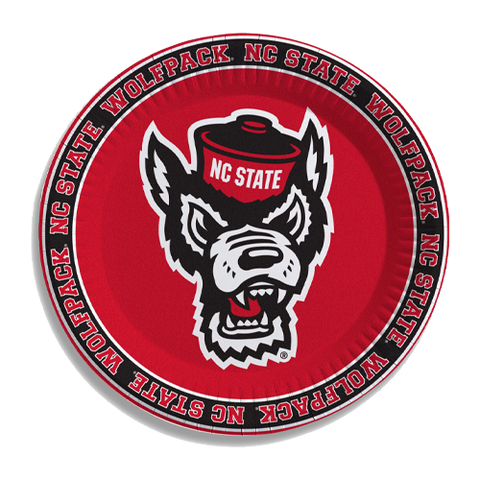 NC State Wolfpack Red Wolfhead 7" Paper Plates