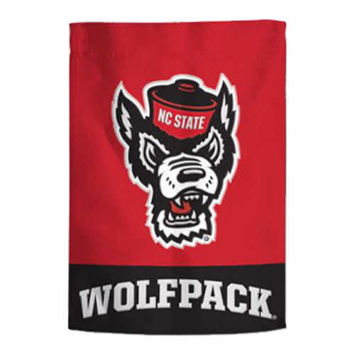NC State Wolfpack Applique Wolfhead Garden Flag