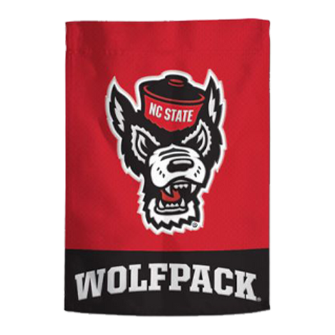 NC State Wolfpack Applique Wolfhead Garden Flag