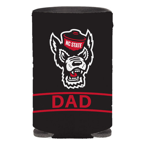 NC State Wolfpack Wolfhead Dad Black Can Koozie