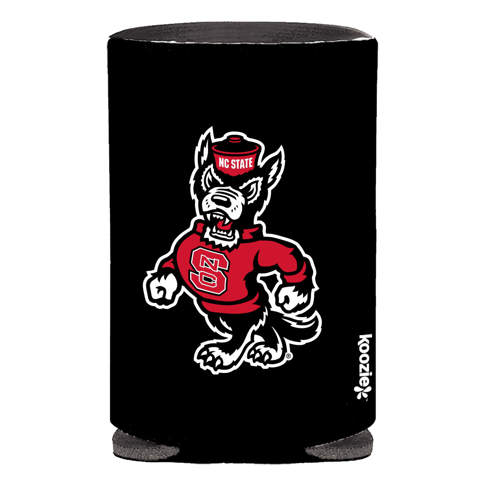 NC State Wolfpack Strutting Wolf Black Can Koozie