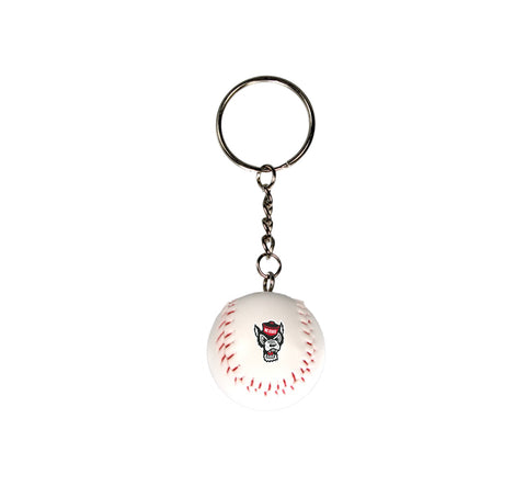 NC State Wolfpack Wolfhead Baseball Keychain
