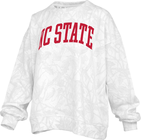 NC State Wolfpack Women's Icy Woodland Camo Oversized Crewneck