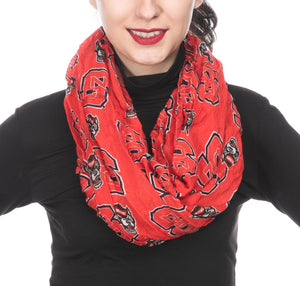 NC State Wolfpack Red Wolfhead and Block S Infinity Scarf