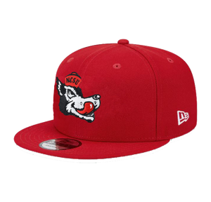 NC State Wolfpack New Era 9Fifty Red Slobbering Wolf Flatbill Adjustable Hat
