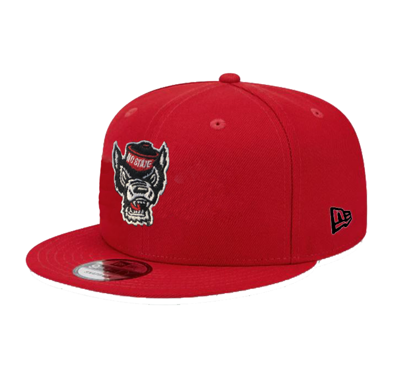 NC State Wolfpack New Era 9Fifty Red Wolfhead Flatbill Adjustable Hat
