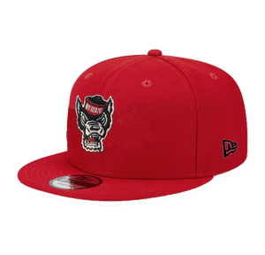 NC State Wolfpack New Era 9Fifty Red Wolfhead Flatbill Adjustable Hat