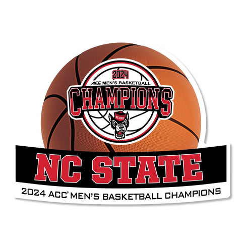 NC State Wolfpack 2024 Men's ACC Basketball Champions w/ Banner Magnet