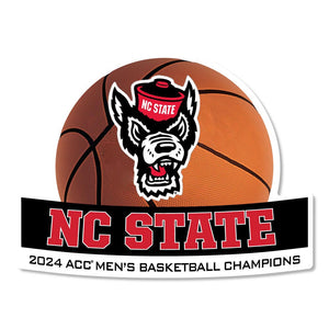 NC State Wolfpack 2024 Men's ACC Basketball Champions w/ Banner Magnet