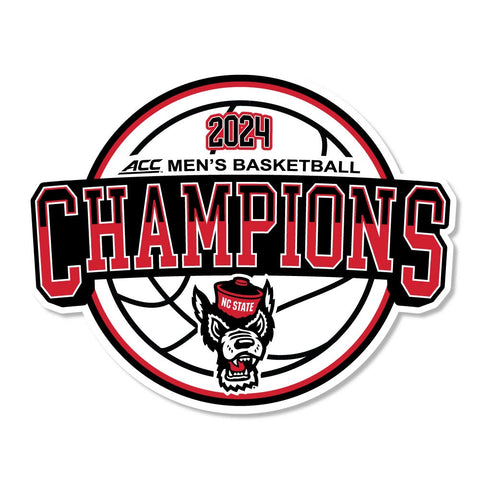 NC State Wolfpack 2024 Men's ACC Basketball Champion Official Logo Decal