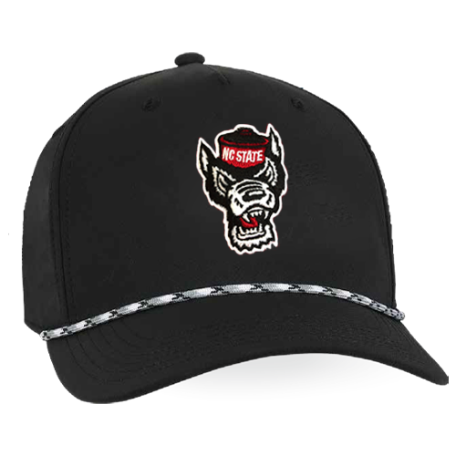 NC State Wolfpack Black Wolfhead Structured Rope Adjustable Hat