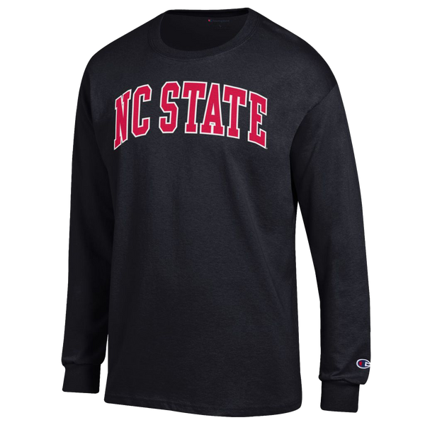 NC State Wolfpack Champion Youth Black Arch Long Sleeve T-Shirt
