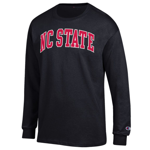 NC State Wolfpack Champion Youth Black Arch Long Sleeve T-Shirt