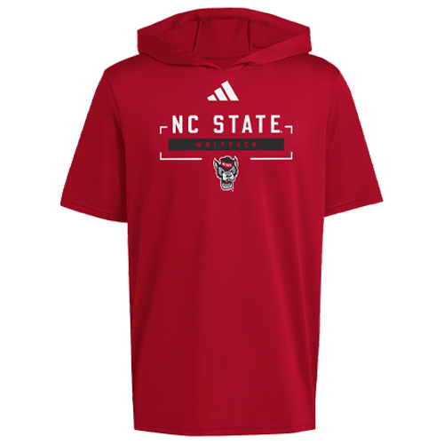 NC State Wolfpack adidas Red Hoodie Short Sleeve Shirt