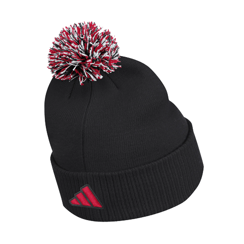 NC State Wolfpack adidas Black Wolfhead Cuffed Pom Beanie