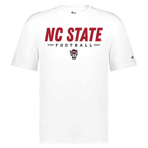 NC State Wolfpack White Performance Football T-Shirt