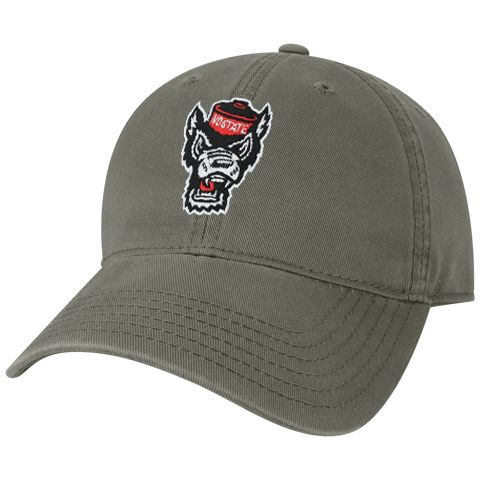 NC State Wolfpack Legacy Youth Dark Grey Wolfhead Adjustable Hat