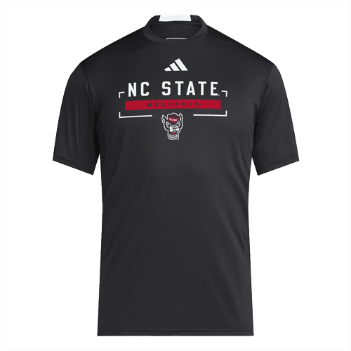 NC State Wolfpack Adidas Black Wolfhead Short Sleeve Training T-Shirt