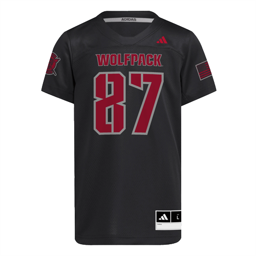NC State Wolfpack adidas Youth Black #87 Football Jersey