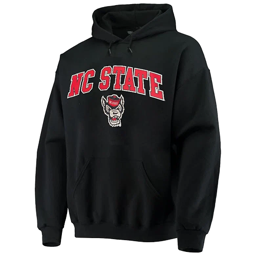 NC State Wolfpack Black Arched Signature Wolfhead Hooded Sweatshirt