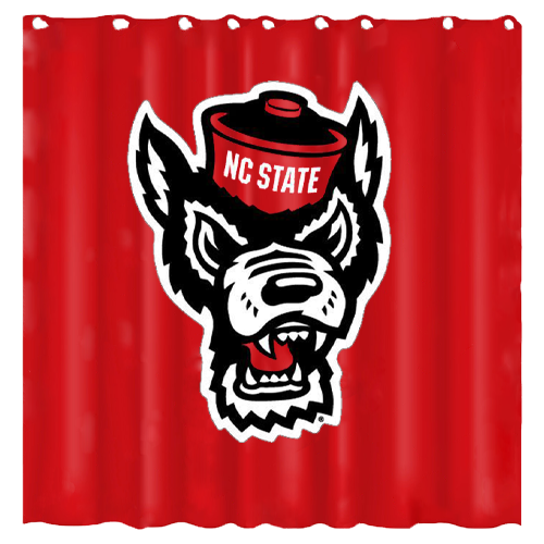 NC State Wolfpack 6'x6' Red Wolfhead Shower Curtain