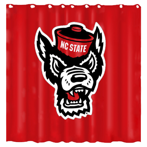 NC State Wolfpack 6'x6' Red Wolfhead Shower Curtain