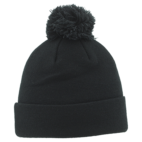 NC State Wolfpack Black Vault Slobbering Wolf Cuffed Pom Beanie