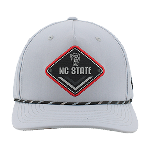 NC State Wolfpack Zephyr Grey Patch 5 Panel Vented Rope Hat