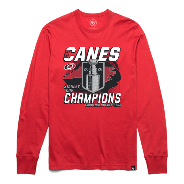 Carolina Hurricanes Red Stanley Cup Champion's Long Sleeve Franklin T-Shirt