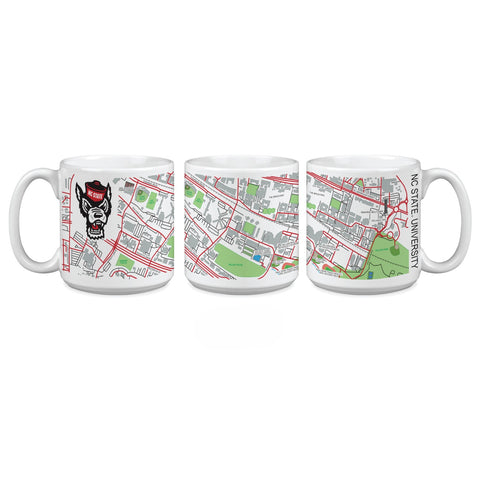 NC State Wolfpack 20 oz White Campus Map Mug