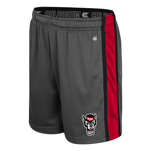 NC State Wolfpack Colosseum Youth Charcoal Wolfhead Ripple Shorts