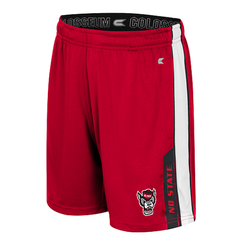 NC State Wolfpack Youth Red w/White Stripe Athletic Shorts