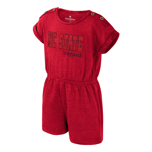 NC State Wolfpack Colosseum Heathered Red Toddler Romper