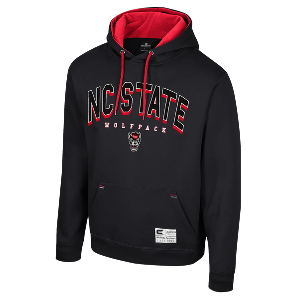 NC State Wolfpack Black 3D Embroidered W/Red Hood Sweatshirt