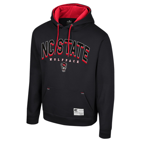 NC State Wolfpack Black 3D Embroidered W/Red Hood Sweatshirt