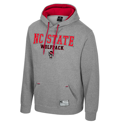 NC State Wolfpack Heather Grey Embroidered Hooded Sweatshirt