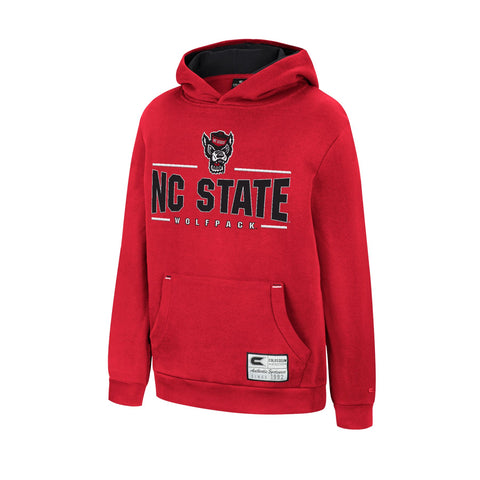 NC State Wolfpack Colosseum Red Youth Embroidered Hooded Sweatshirt